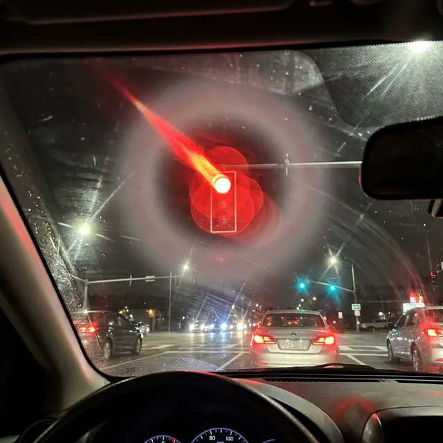 Светофор с аберрацией кома после ЛКЗ