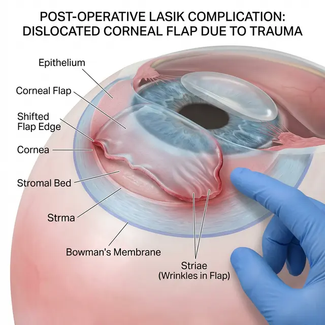 Смещение лоскута при механическом воздействии
